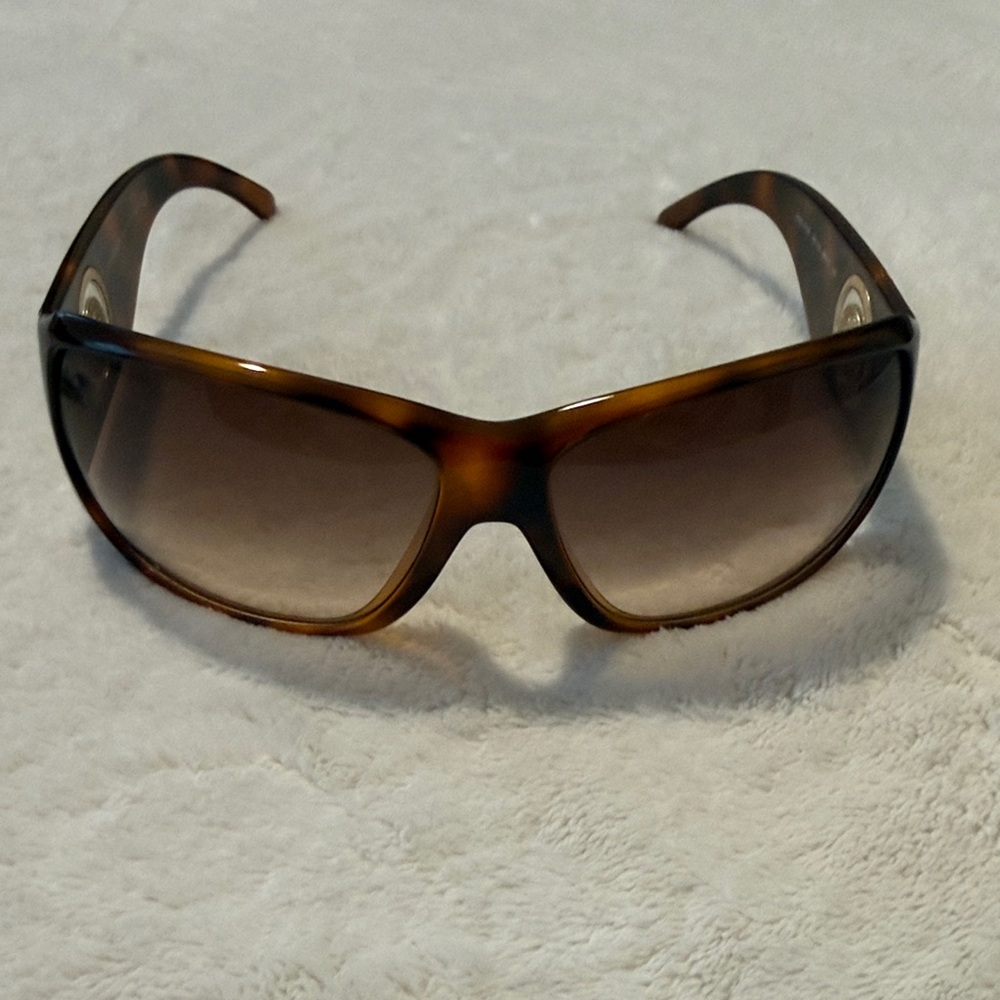 Versace Tortoiseshell Sunglasses with Gold Medallion Accents